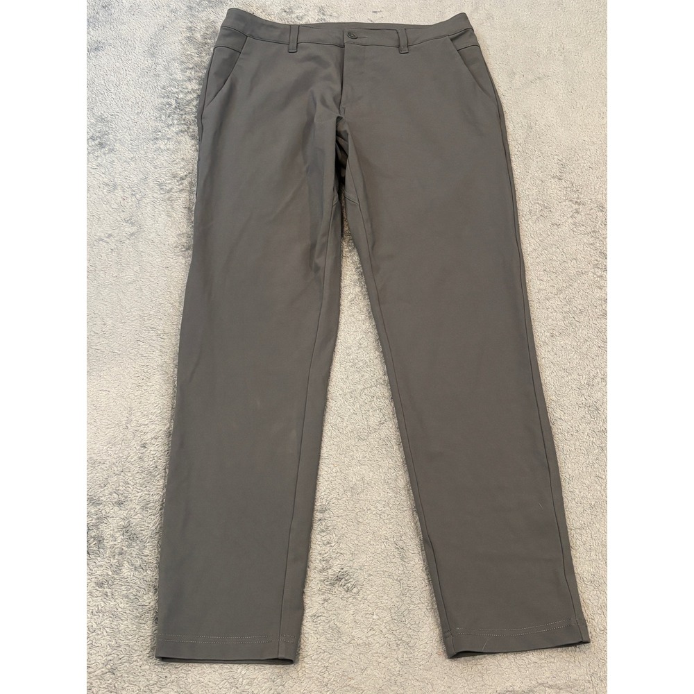 BYLT Premium Basics Everyday Pant 2.0 Grey Slim Fit Mens 36 Stretch Chino